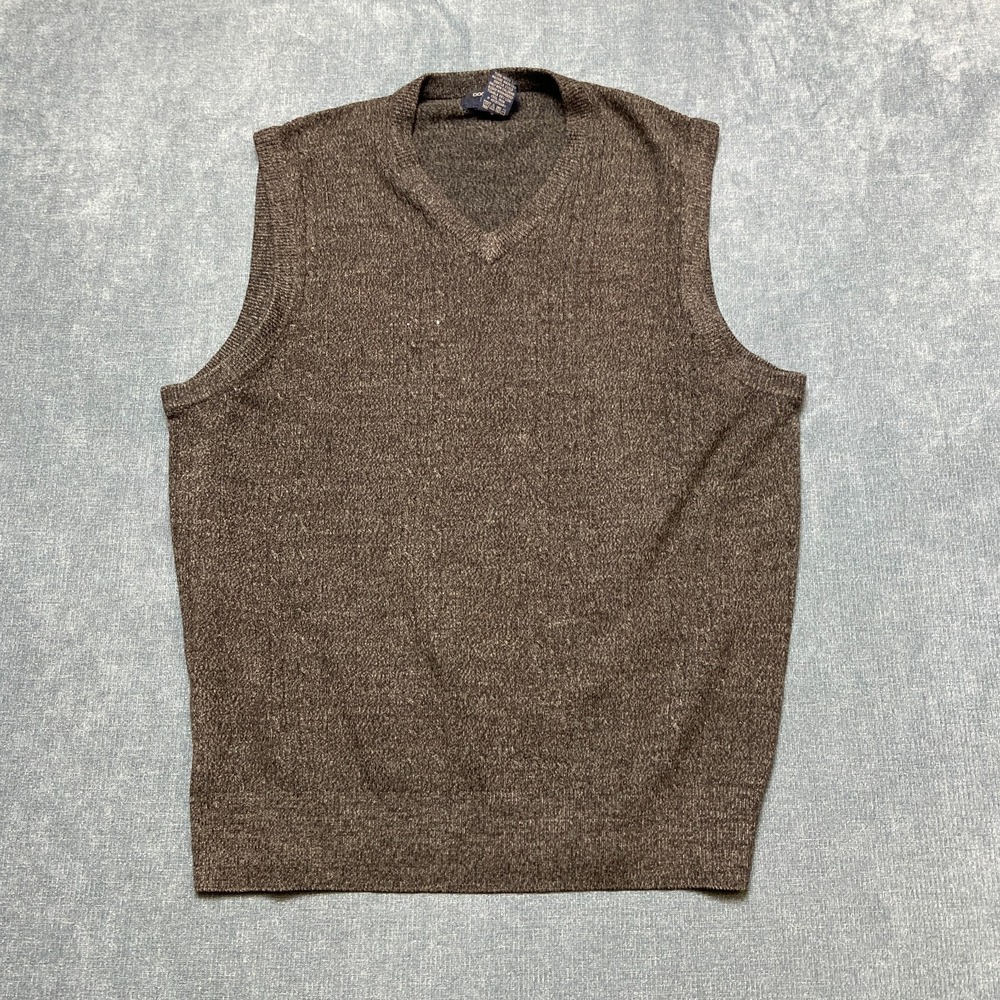 Dockers Sweater Vest Mens Medium Brown Ribbed Tight Knit V Neck Winter Walking